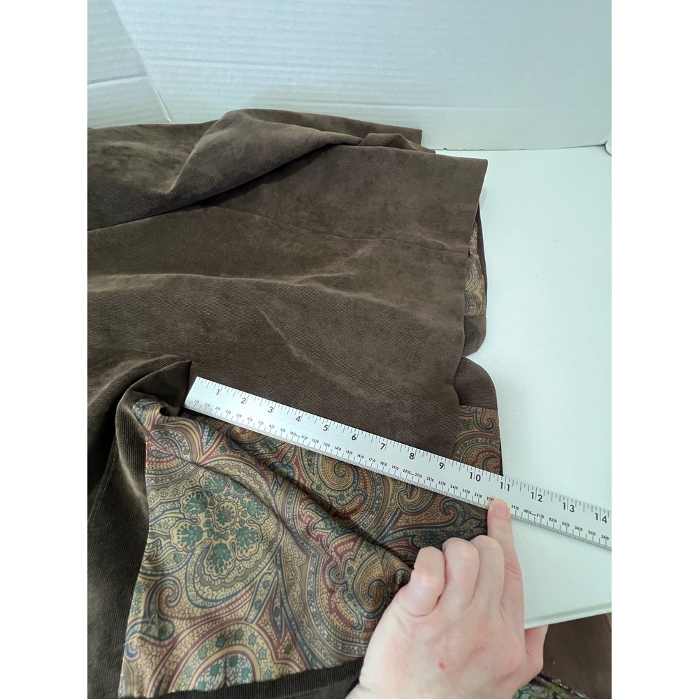 Lauren Ralph Lauren Mens Brown Corduroy Blazer Paisley Lining Sport Coat 40R - Picture 14 of 16